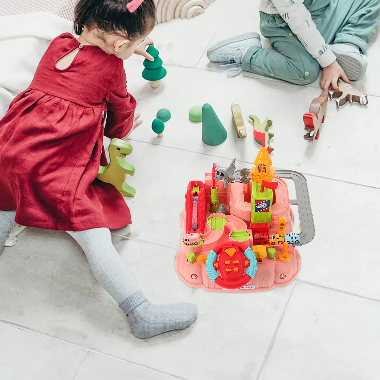 

1 Set Kids Race Track Car Adventure Indoor Fun Educational Preschool Boys Girls Racing Game Interactive Driving Challenge