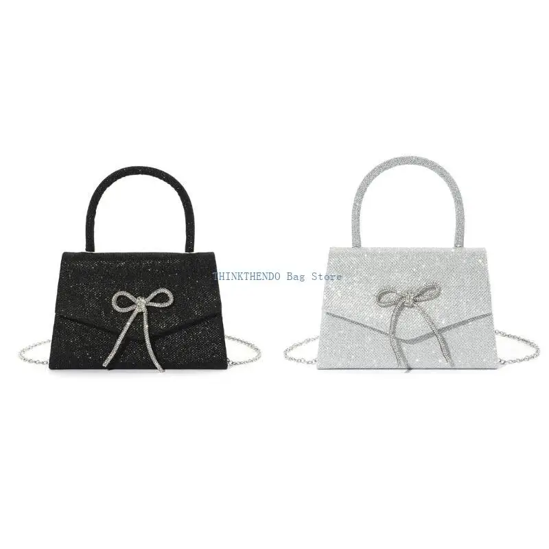 

340D Women Elegant Shoulder Bag Chain Strap Evening Bag Glittering Purse Handbag