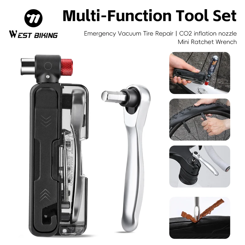 

Многофункциональный набор инструментов WEST BIKING, портативный гаечный ключ, набор рычагов для шин, набор инструментов для аварийного ремонта велосипеда, аксессуары для шоссейного велосипеда MTB