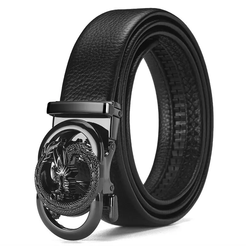 حزام الرجال الراقية سبيكة التنين على شكل مشبك التلقائي نمط ليتشي حزام الخصر الحد الأدنى سراويل تقليدية مع البضائع