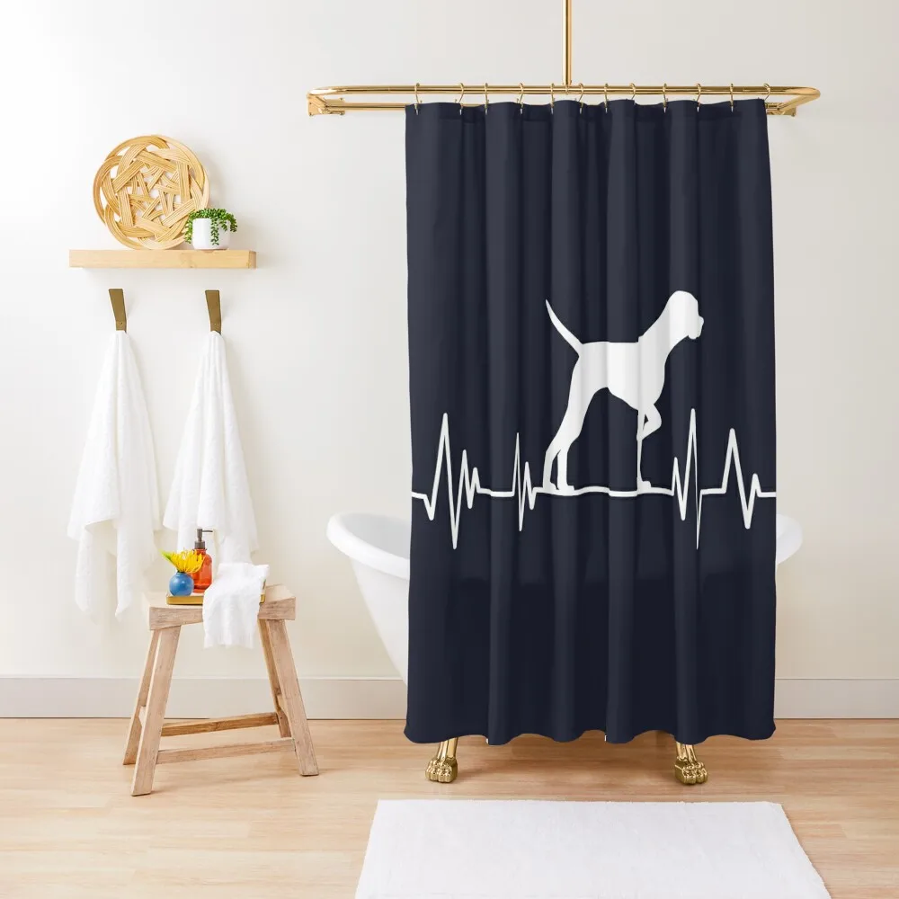 

pointer Heartbeat dog Heartbeat pointer Silhouette Shower Curtain For Shower For Bathrooms Bathroom And Shower Curtain