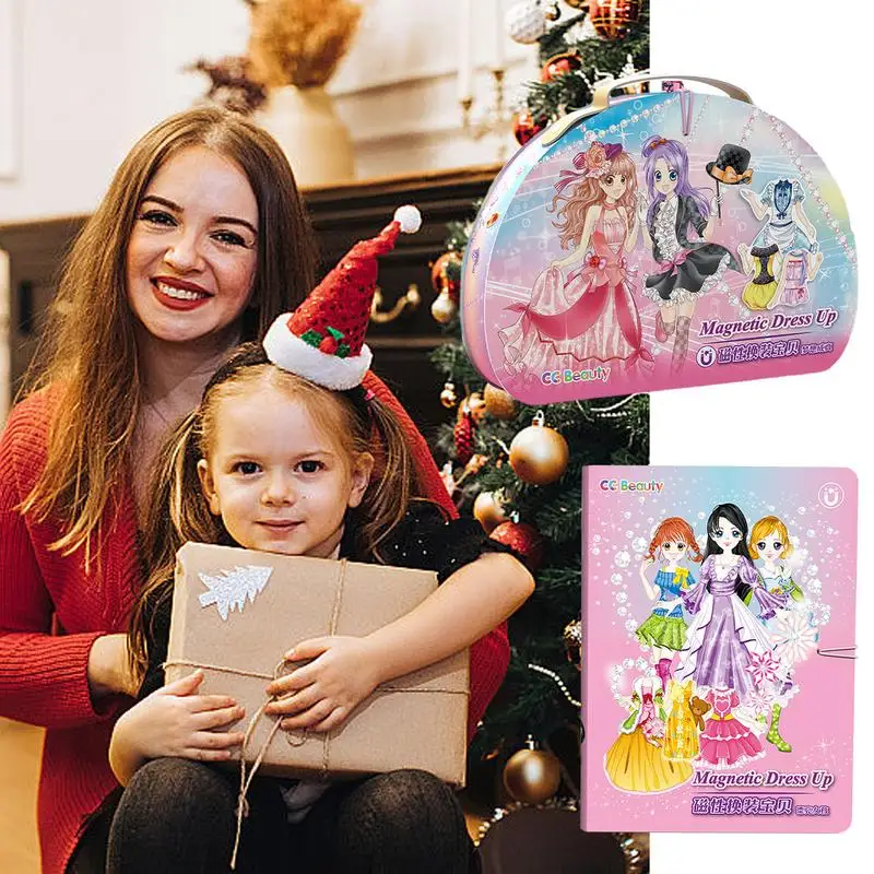 

Fashion Dress Up Book Collecting Book Magnetic Dress Up Game Pretend Play Girls Costumes Game Sticker Dress Up Activity