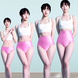 sexy gloss silky bikini Bottoms with Buttocks oily briefs Tights Underpants swimming trunks MEN underwear plus size Swim pants