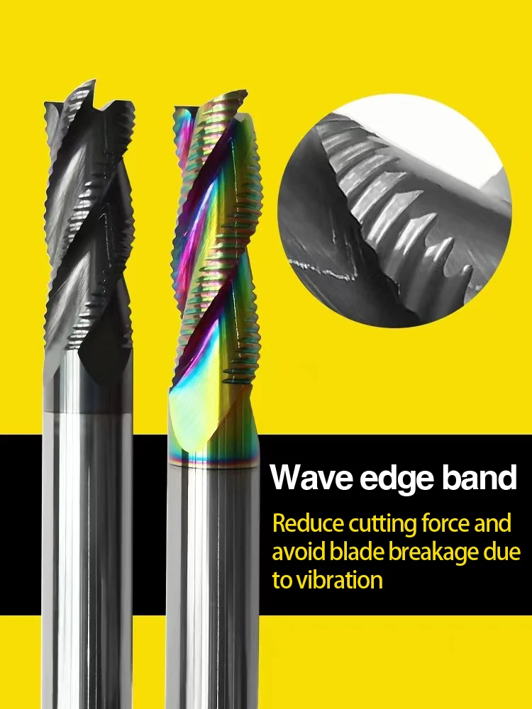 Coarse Milling Cutter, Tungsten Steel Milling Cutter, Square Milling Cutter, CNC Tool, 4 Slot, HRC60 Milling Cutter For Steel