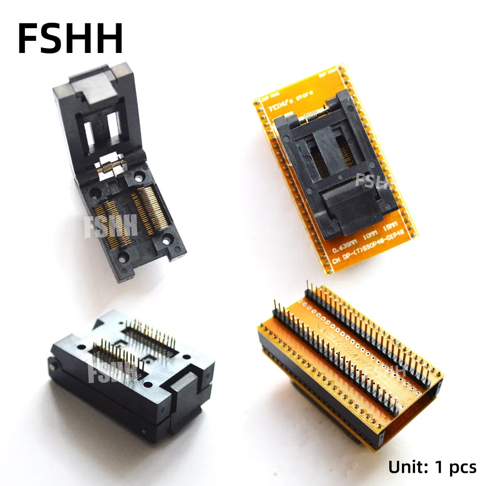 

CH-DP(T)SSOP48-DIP48 Programmer Adapter TSSOP48 to DIP48 FP-48-0.635 SSOP48 test socket Pitch 0.635mm Width 15mm