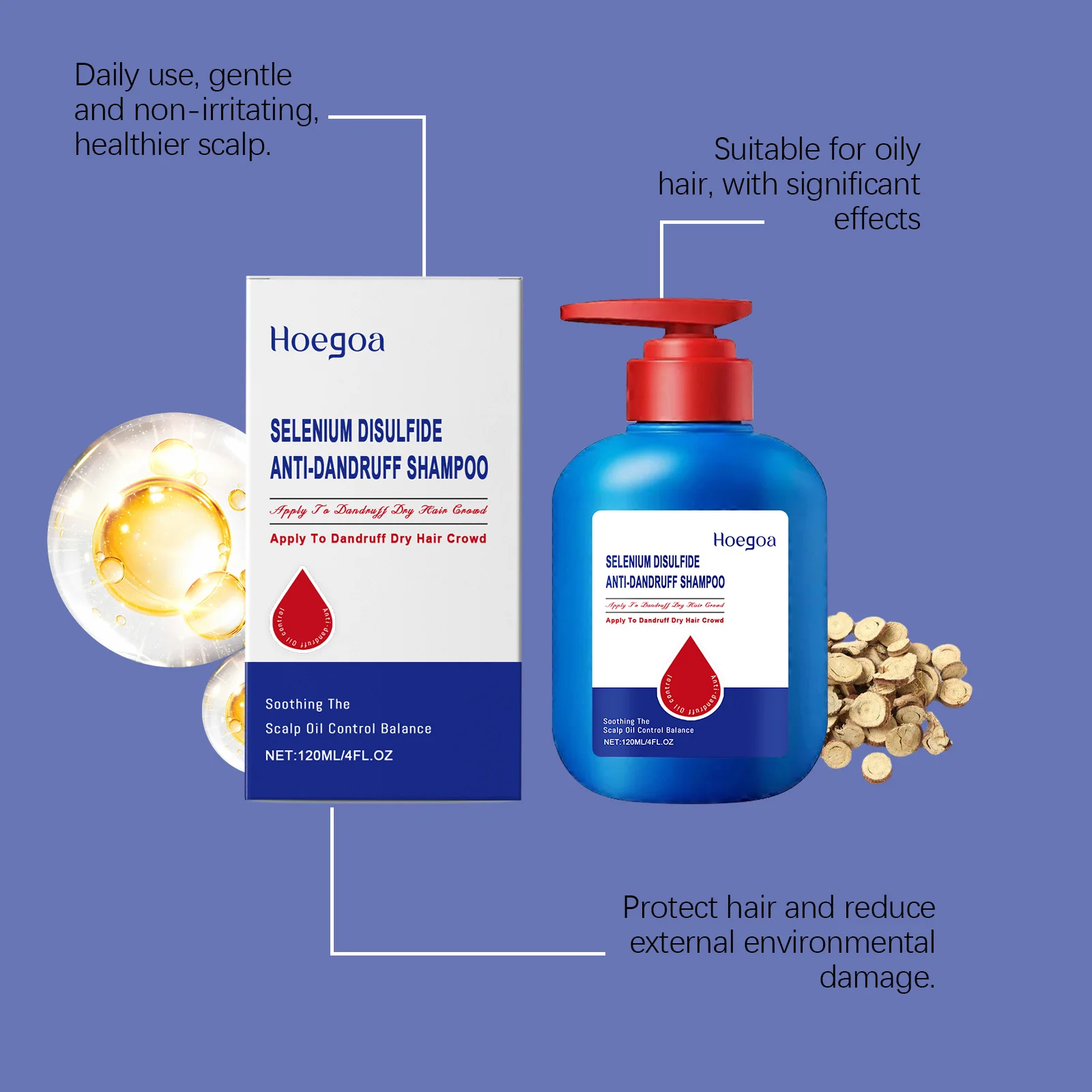 Anti-Dandruff Selenium Disulfide Shampoo for Dry Hair Oil Control Deep Clean Scalp Soothing Enhance Hair Luster And Elasticity