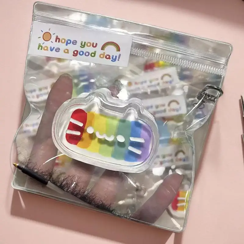 1-세트 사랑스러운 어린이, 학생 및 성인 학교 또는 사무실 휴가용 무지개 고양이 머리 치즈 안티 스트레스 장난감