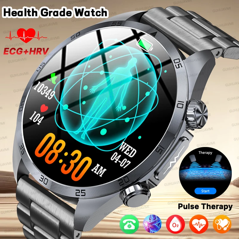 

2026 New Pulse Therapy Electrotherapy CES Sleep ECG+PPG SmartWatch Blood Pressure Blood Lipid Uric Acid HD Call Health Watch Man