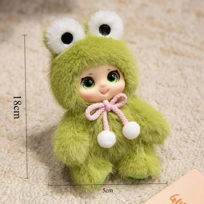 Mini Plush Doll Cute  Rabbit Bear Kawaii Animal Keychain Soft Cartoon Toy Backpack Hanging Pendant Girls Gift Desktop Decoration