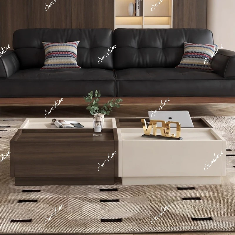 Modern simple light luxury living room sofa side cabinet splicing building block tea table