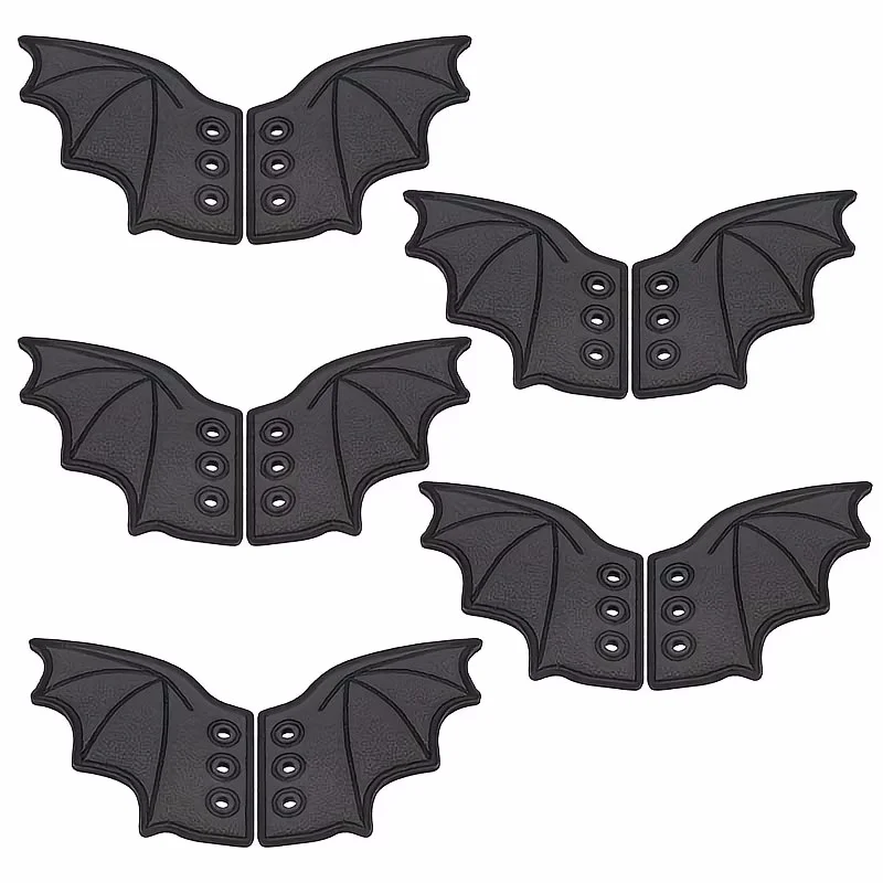 

5 Pairs of Pu Leather Bat-Wing Shoe Charms - Decorative Animal Texture Accessories for Skate and Sports Shoes, Suitable for Lace-Up Shoes