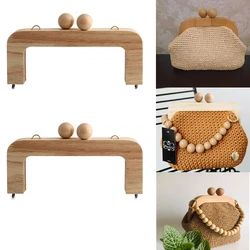 1 pz/2 pz 20*8cm frizione in legno portafoglio telaio telaio in legno massello con chiusura a vite fibbia a bacio borsa a tracolla maniglia