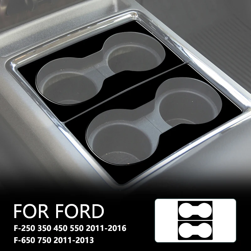 

For Ford F-250 350 450 550 2011-2016 F-650 750 2011-2013 Center Cup Holder Panel Brand New ABS Gloss Black Sticker