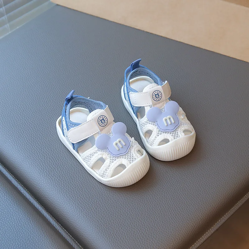 

Disney Mickey Mouse Summer New Boys and Girls Toddler Shoes Soft Sole Functional Shoes Baotou Children's Sandals Anti-Kick