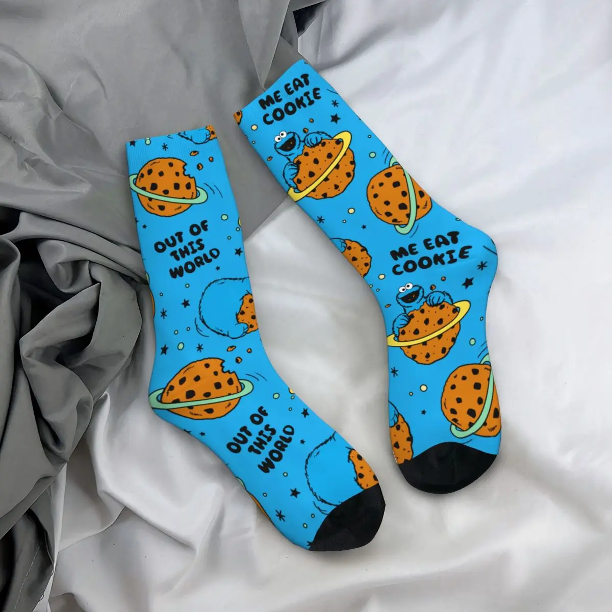 Women Men\'s Cute Blue Cookies Monsters Socks Cute Fashion Socks Harajuku Merchandise Middle Tube Crew Socks Amazing Gift