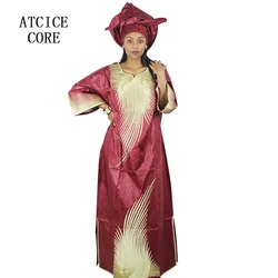 African Attire For Women Bazin Riche Embroidery Plus Size Elegant Party Church Dress