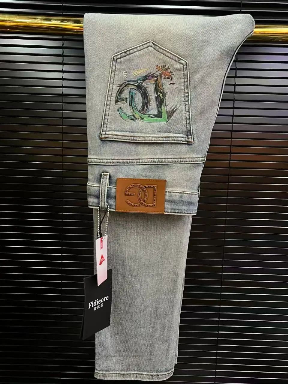 

New Men's Premium Quality Fashionable Spring Summer Denim Jeans Cool Business Style Standard Fit Slim Leg Jeans Water Washed