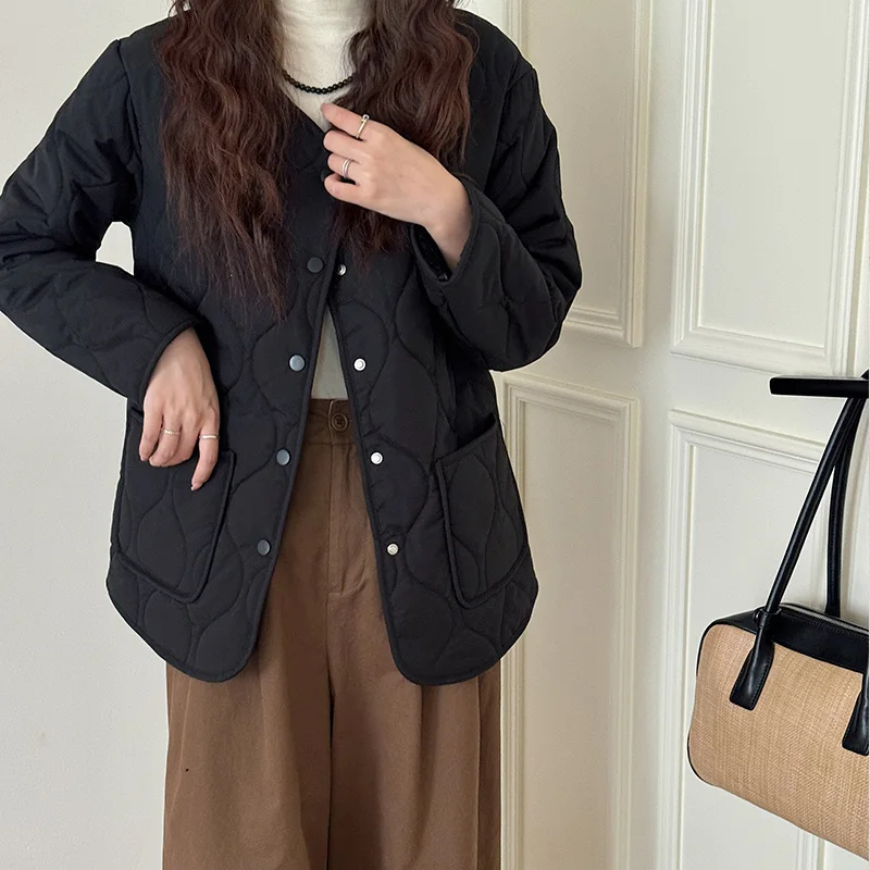 Parkas para mujer hasta la rodilla de invierno de poliamida rellenas de doble capa con múltiples bolsillos con cremallera funcional Techwear aislado senderismo Camping