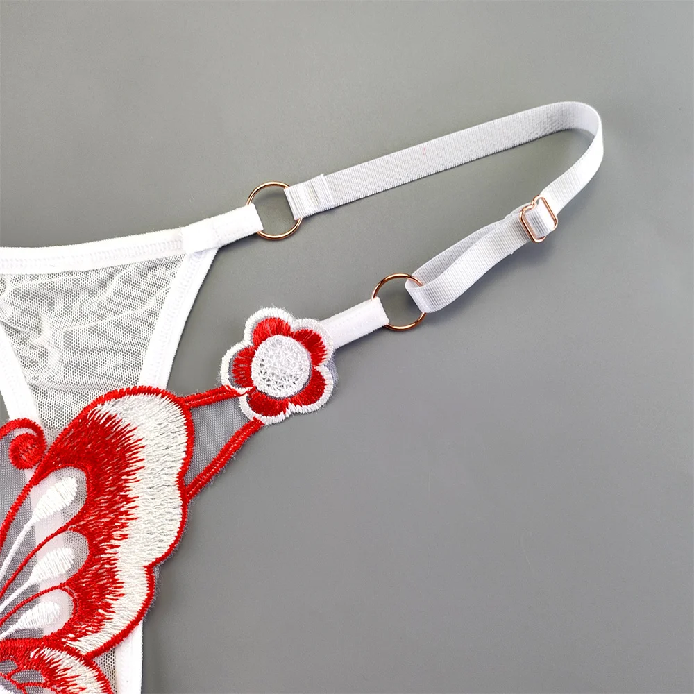 3 قطعة قابل للتعديل مثير فراشة ثونغ المرأة مثير منظور ساخن الملابس الداخلية منخفضة الخصر الإناث T-الظهر سراويل حجم كبير #6