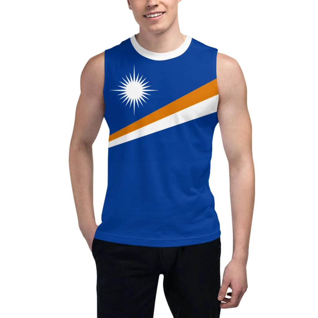 Sleeveless T-shirt Marshall Islands 3D Men's Boys Tshirt Gyms Tank Tops Fitness Joggers Basketball Training Vest
