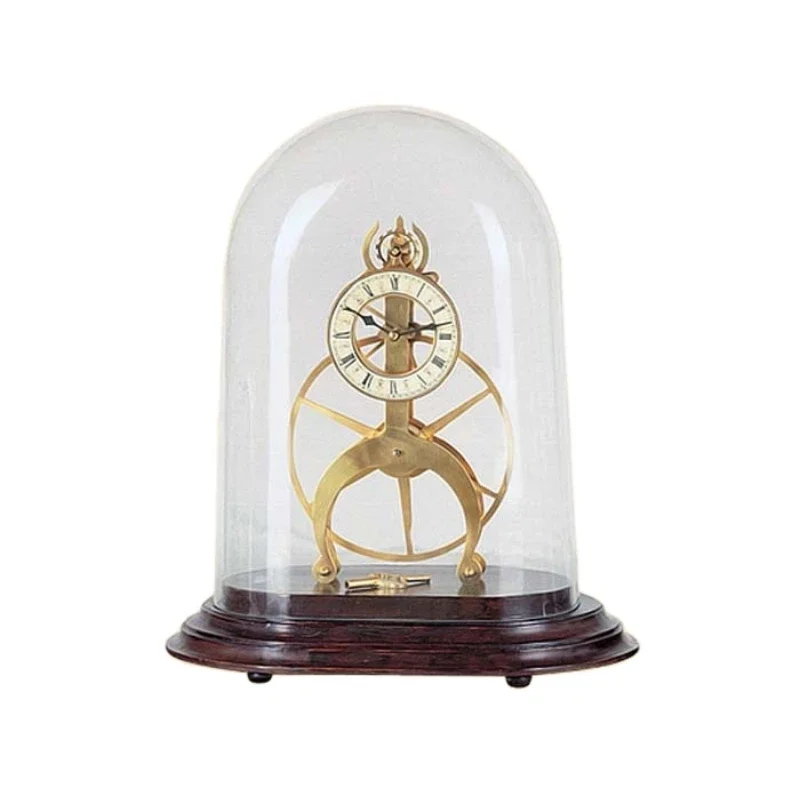 French Style 24K Gold Plated Gilt Polished Brass Great Wheel 7 Days Repeater Balanced by Hairspring Skeleton Desk Clock /Watch