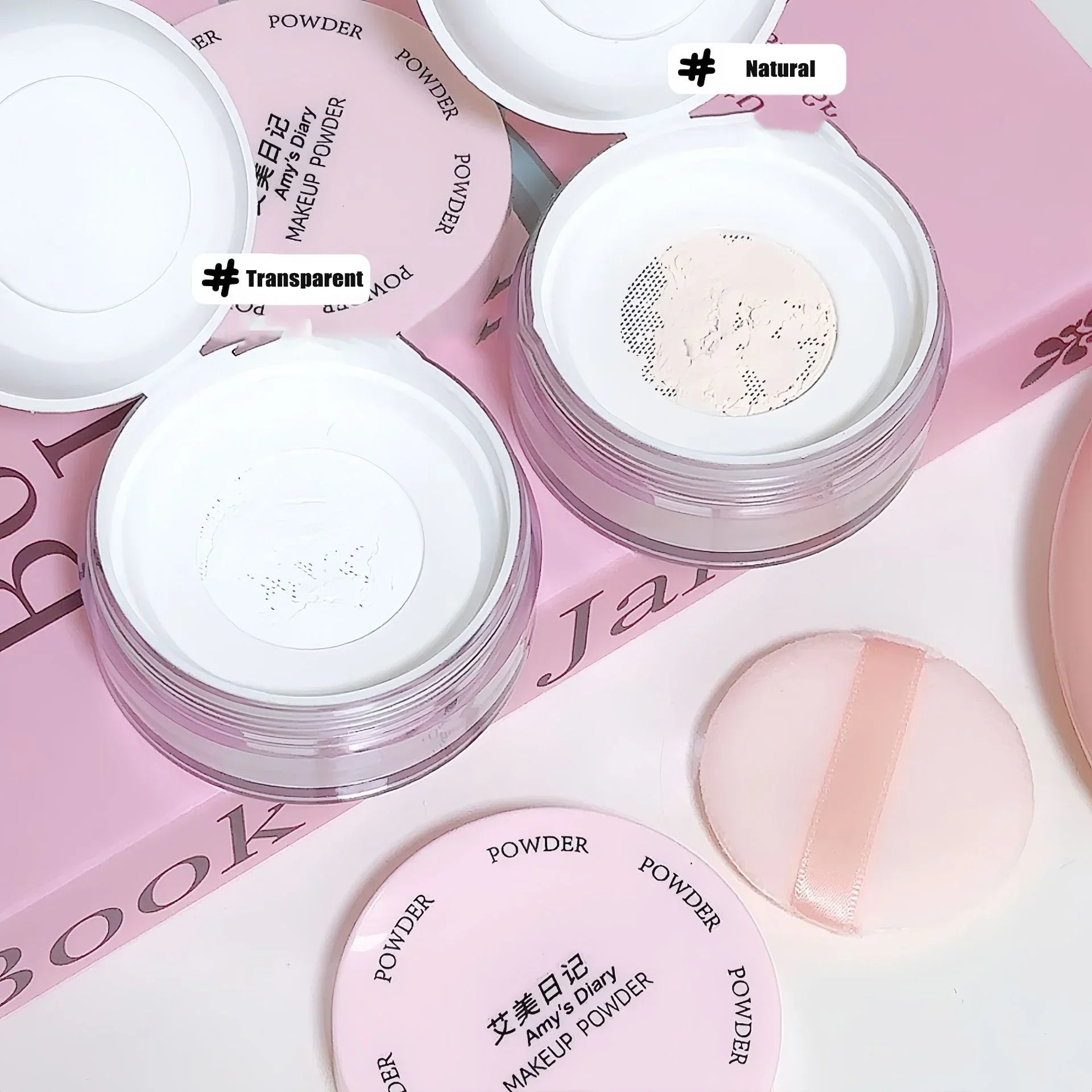 Matte Luft einstellung loser Puder transparent weiß langlebiges Finish Make-up Öl Kontrolle Abdeckung Gesicht Puder Kosmetik mit Puff