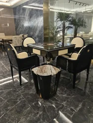 Light luxury Italian mahjong table, solid wood dining table, playing cards, dual-purpose household Versace villa