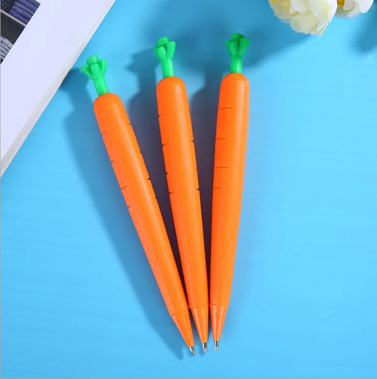 

24 Pcs New Creative Simulation Vegetable Shape Carrot Mechanical Pencil Soft Rubber Cute Student Activity Pencil Easter gift