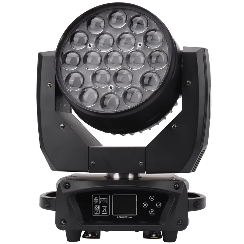 Zoom Wash LED Moving Head Light, 19x15W, Luz para Show de Palco, Disco, DJ, Festa, Clube, Bar