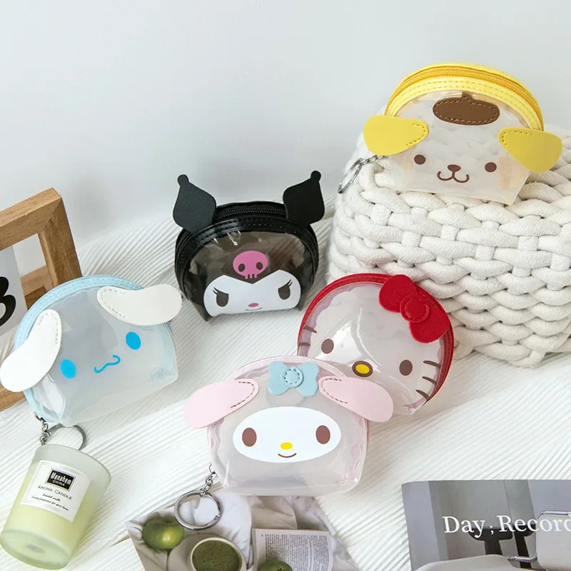 Sanrio Hello Kitty Coin Purse Cute Anime Cartoon Kuromi Cinnamoroll My Melody Bluetooth Earphone Bag Key Storage Holiday Gifts