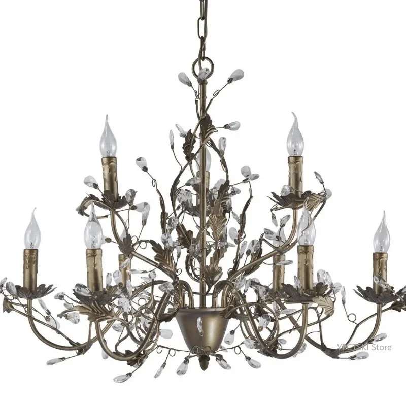 

GHJUYIOL Branch shaped antique crystal lamp, living room, dining room, study room, bedroom, staircase, whole house lighting