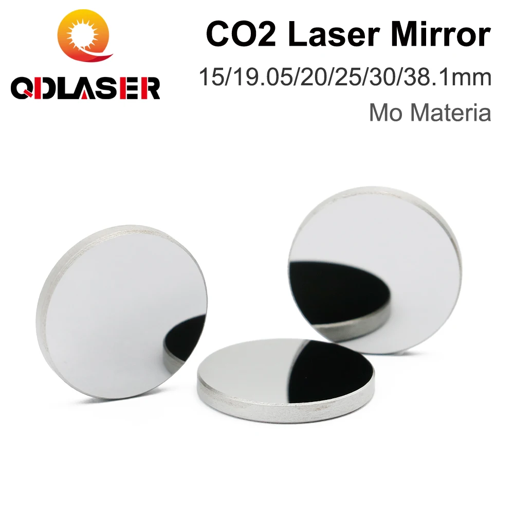 QDLASER CO2 Laser Mirror 3Pcs Mo Mirror Dia.15 19.05 20 25 30 38.1mm Thickness 3mm for CO2 Laser Cutting Engraving Machine