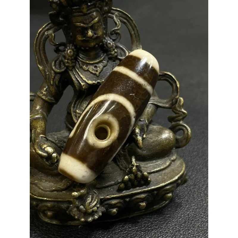 

Tibetan Nepalese Himalayan Ancient agate Old Dzi Talisman 2 Eye Beads Amulet