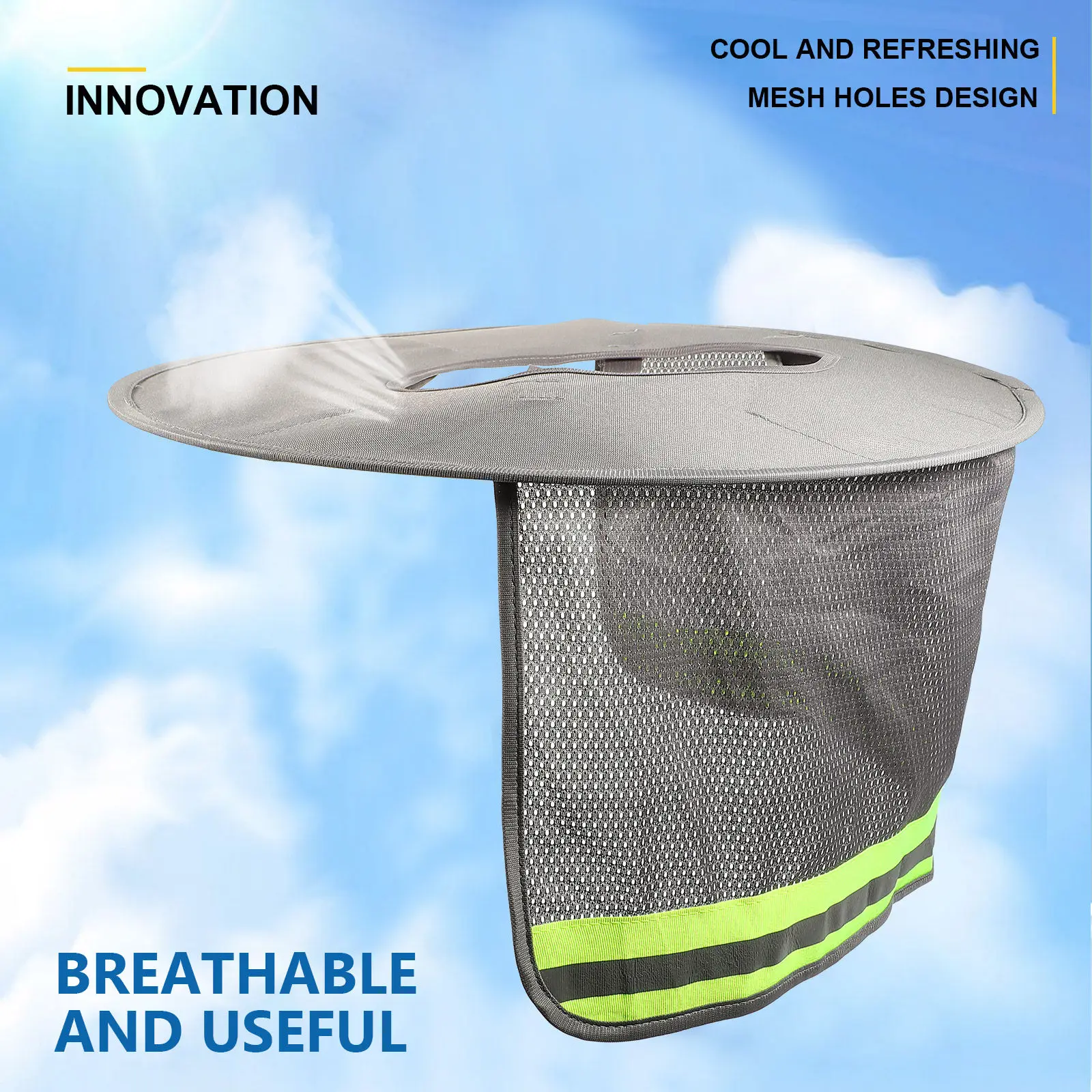 

Hard Hat Neck Shade Full Brim Sun Visor Reflective Band Neck Protector Safety Sun Shade Construction Accessories