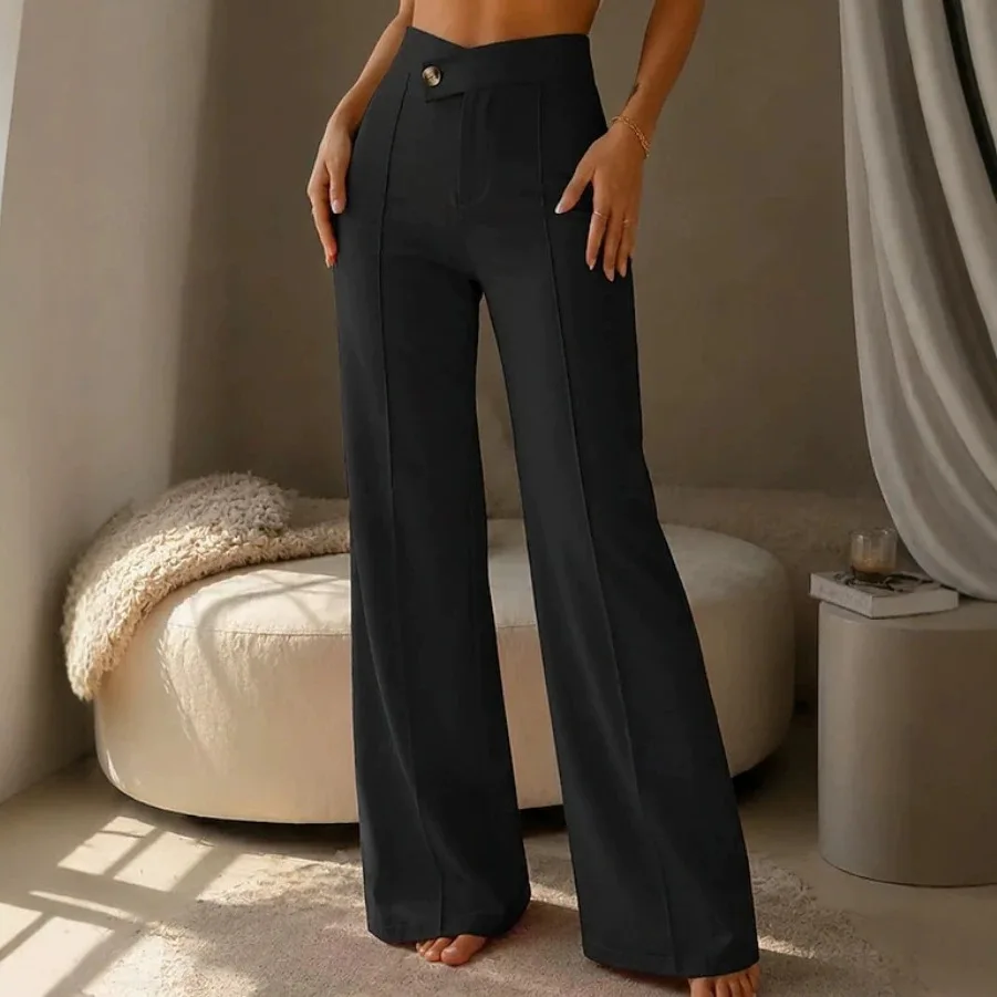 Spring Autumn New High Waist Button-down Stretch Fitting Slimming Women Long Pants Fashion Hourglass Shaped Female Businesspants