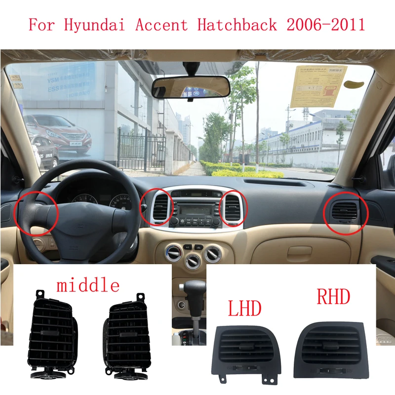 

1/2Pcs Front Central Dashboard Air Vent Outlet Grill Panel For Hyundai Accent Hatchback 2006-2011 974101E000 974201E000