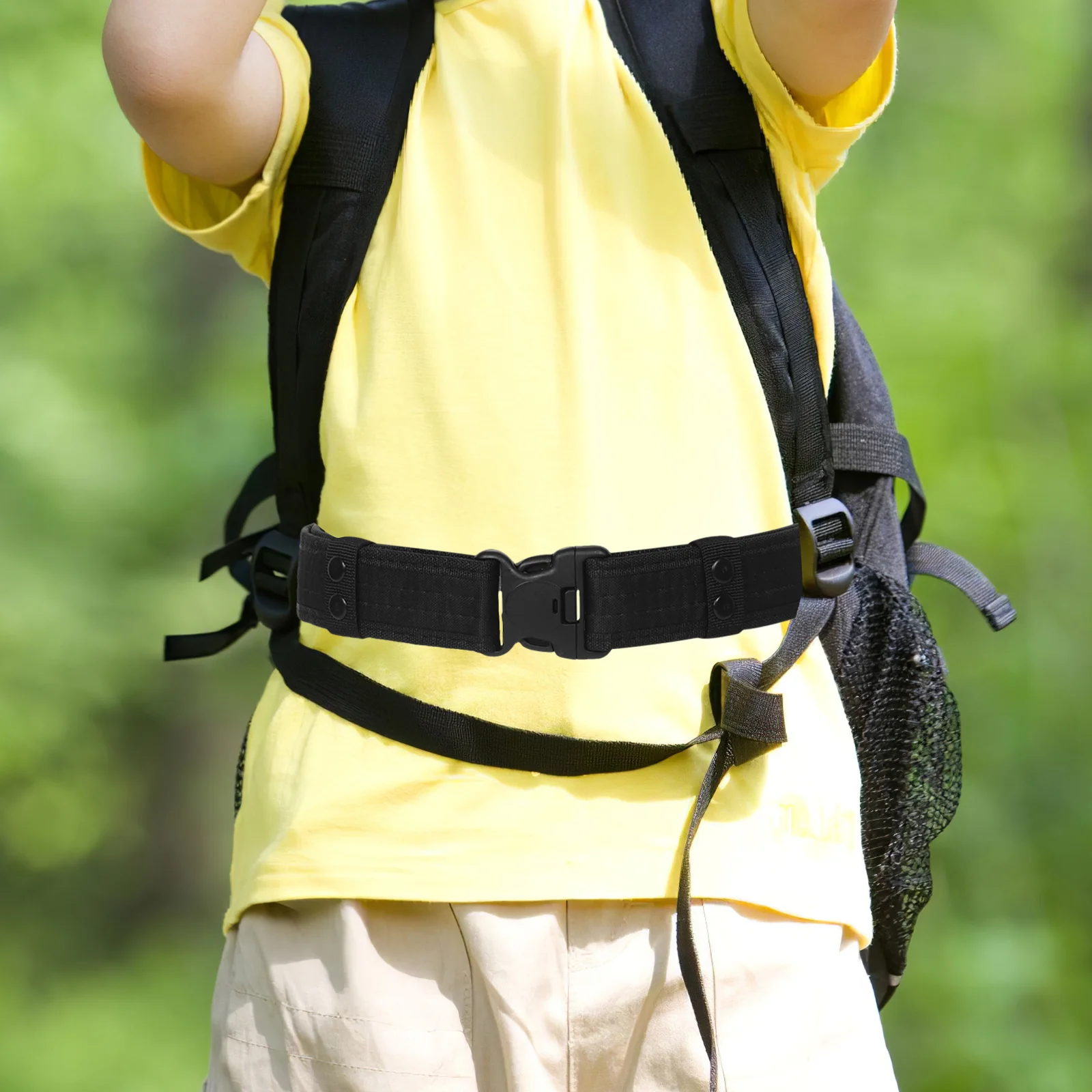 

2Pcs Adjustable Outdoor Belt Canvas Webbing Plastic Buckle Waist Strap for Students Boys Hiking