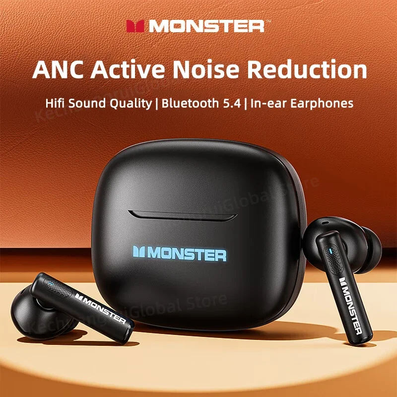 Monster XKT26 Wireless Bluetooth 5.4 Earphones TWS Hifi Stereo Headphones Gaming Earbuds Noise Reduction Sports Headphones New