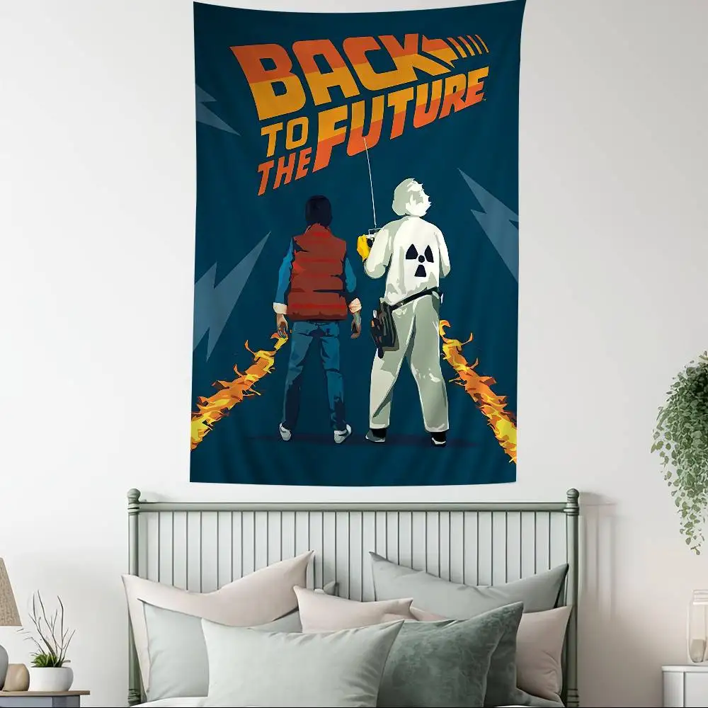 فيلم العودة إلى المستقبل DIY قماش مزخرف جداري الفن الخيال العلمي غرفة ديكور المنزل جدار ديكور فني