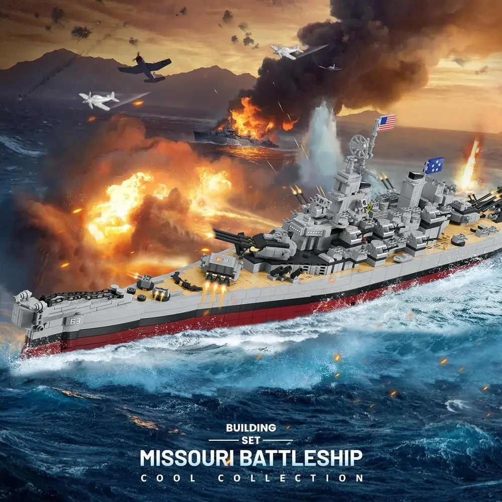 Klassischer Missouri-Schlachtschiff-Modellbausatz, 60011, 2228-teiliges Militärspielzeug für Erwachsene und Jugendliche, ideales Geschenk für Jungen und Jugendliche ab 14 Jahren