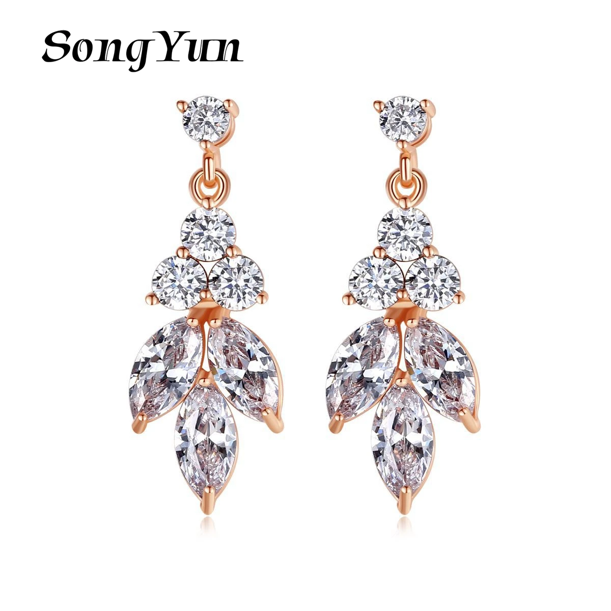 

SongYun Jewelry MHT Quality Brass Stud Earrings Dangle CZ 7A Zircon Bridesmaid Gift Elegant Jewelry Women Earring Jewelry