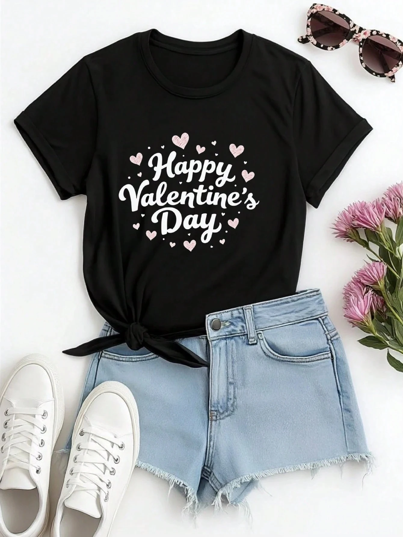 

Women's Patterned T-shirt | Casual Loose Top Suitable for Comfortable Daily Wear in Spring and Summer