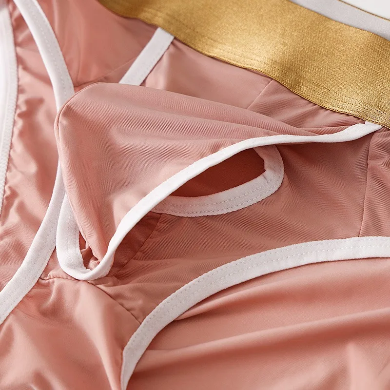 Men's Underwear Ice Silk Low Rise Separate Triangle Pants Comfortable and Breathable Side Opening Briefs