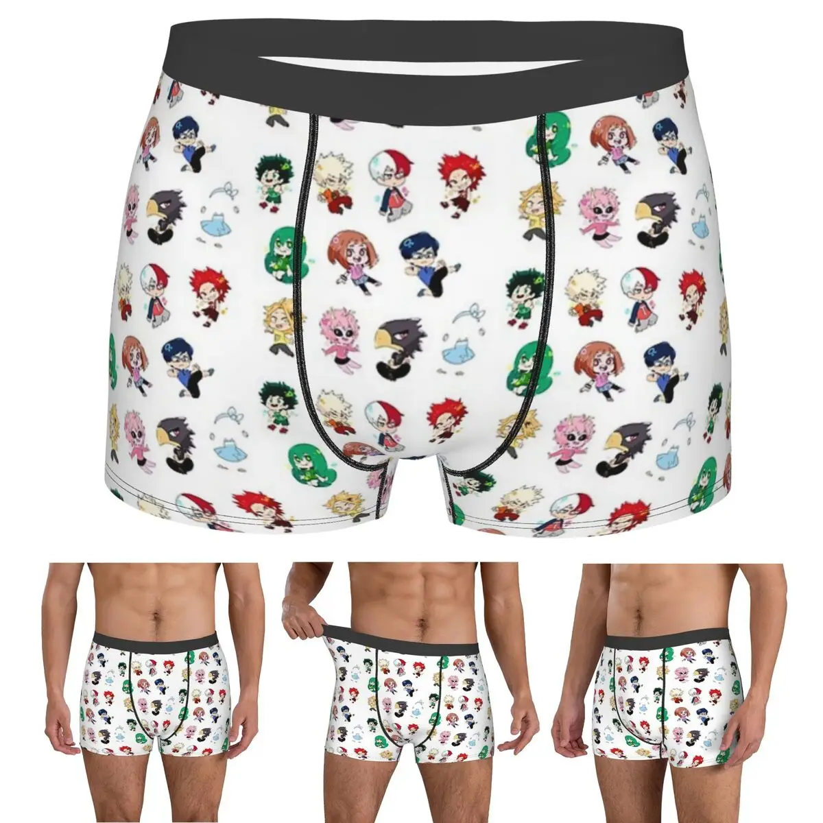 

Boxer Underpants Shorts Chibi My Hero Academia Panties Men Ventilate Underwear for Homme Man Boyfriend Gift