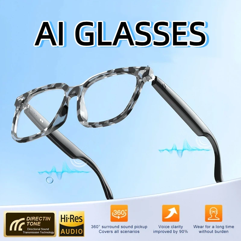 

2026 New Smart AI Glasses AI Translation Music Call Noise Reduction Meeting Recording Bluetooth Glasses Bone Conduction Glasses