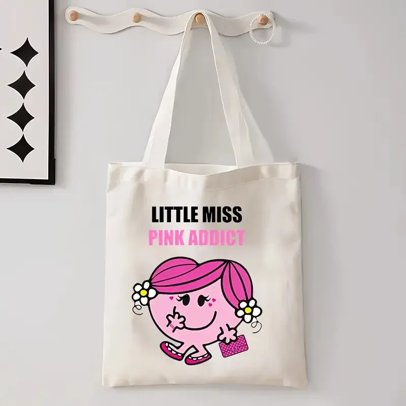 

Women's Crochet-Themed Tote Bag Cute Little Mr. Crochet Beach Purse for Shopping Travel Machine Washable Open Top Everyday Bag