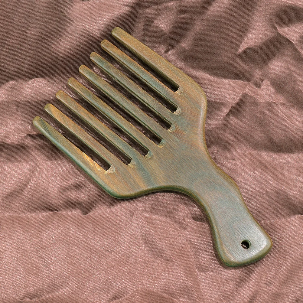 

Wooden Hair Comb Green Sandalwood Material Anti-Static Wide-Tooth Design Smooth Finish for Salon Or Home Styling Essential