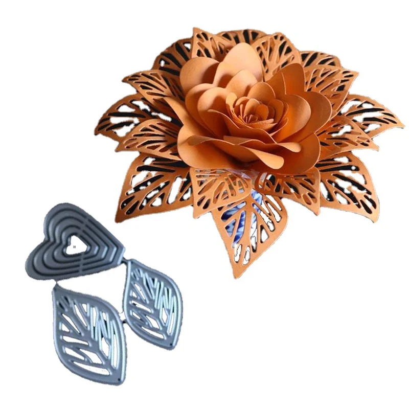 

3D Flowers Leaves Stencil Metal Cutting Dies Scrapbooking Craft Stamps and Embossing