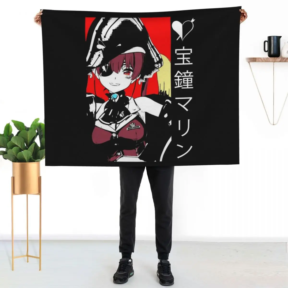 

Hololive Hoshou Marine Senchou Throw Blanket Cozy Light Blanket for Travel Camping Picnic