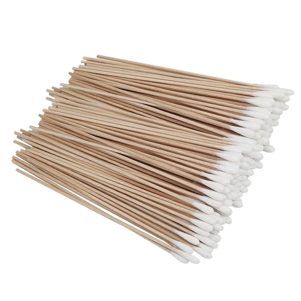 4 Packs Natural Cotton Swabs Wooden Stick Pet Ear Cleaning Nail Liner Disposable Sanitizing Sanitary Paper